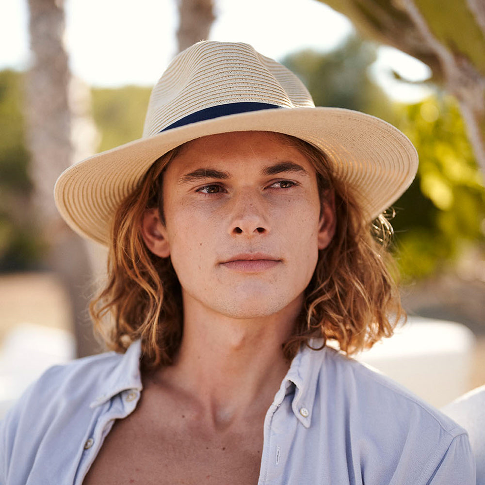 Chapeau Fedora en Paille Toyo Aveloz naturel BARTS
