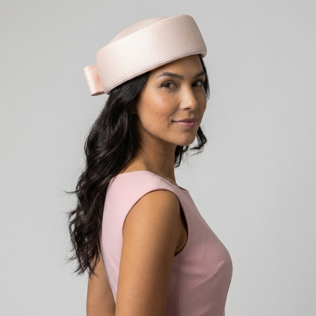 Chapeau Calot en Paille Jackie O rose WHITELEY