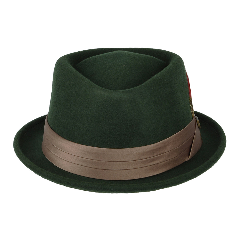 Chapeau Pork Pie en Laine Feutrée Stout mousse-bronze BRIXTON