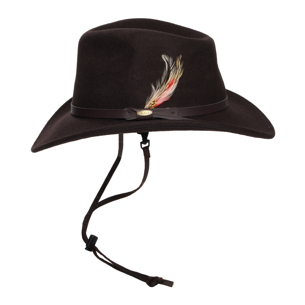 Chapeau Australien en Laine Feutrée Déformable Hydrofuge Dakota Stampede chocolat SCALA