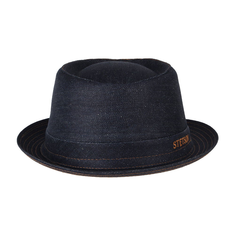 Chapeau Pork Pie en Jean bleu foncé STETSON