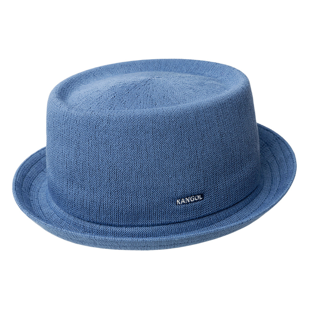 Chapeau Pork Pie en Bambou Mowbray bleu denim KANGOL