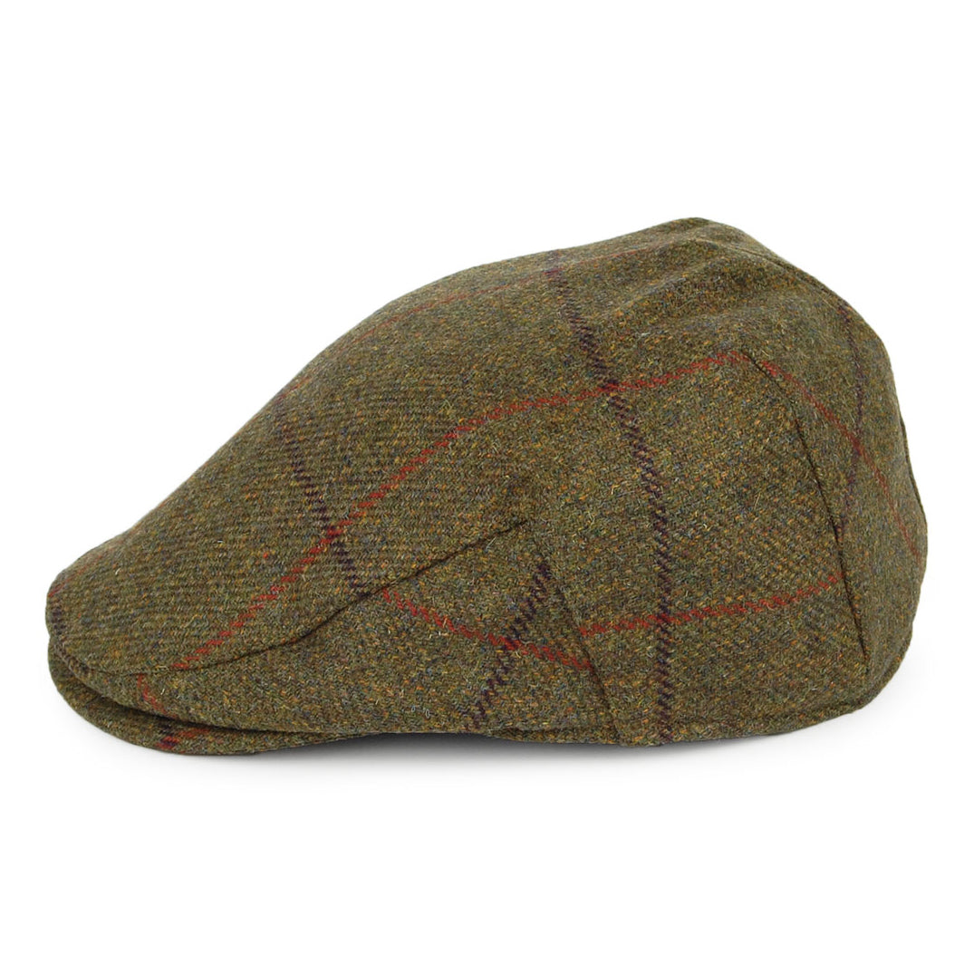 Casquette Plate Imperméable à Carreaux olive FAILSWORTH
