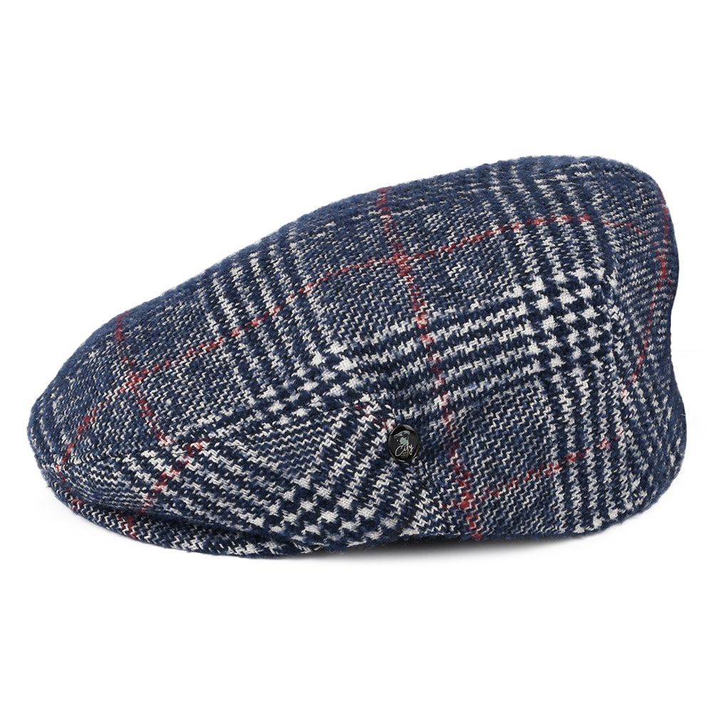 Casquette Plate Prince-de-Galles en Laine Vierge bleu CITY SPORT