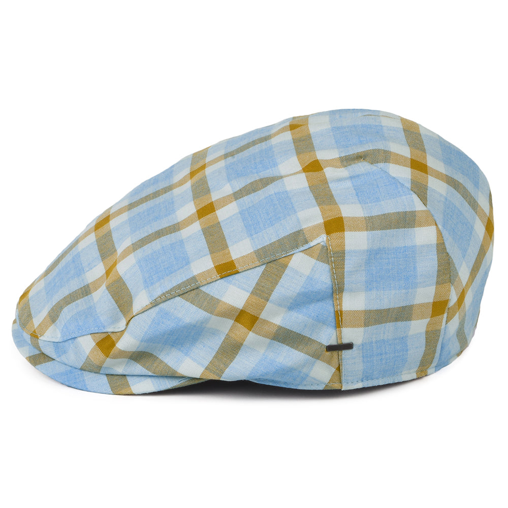 Casquette Plate à Carreaux Helmer bleu clair BAILEY