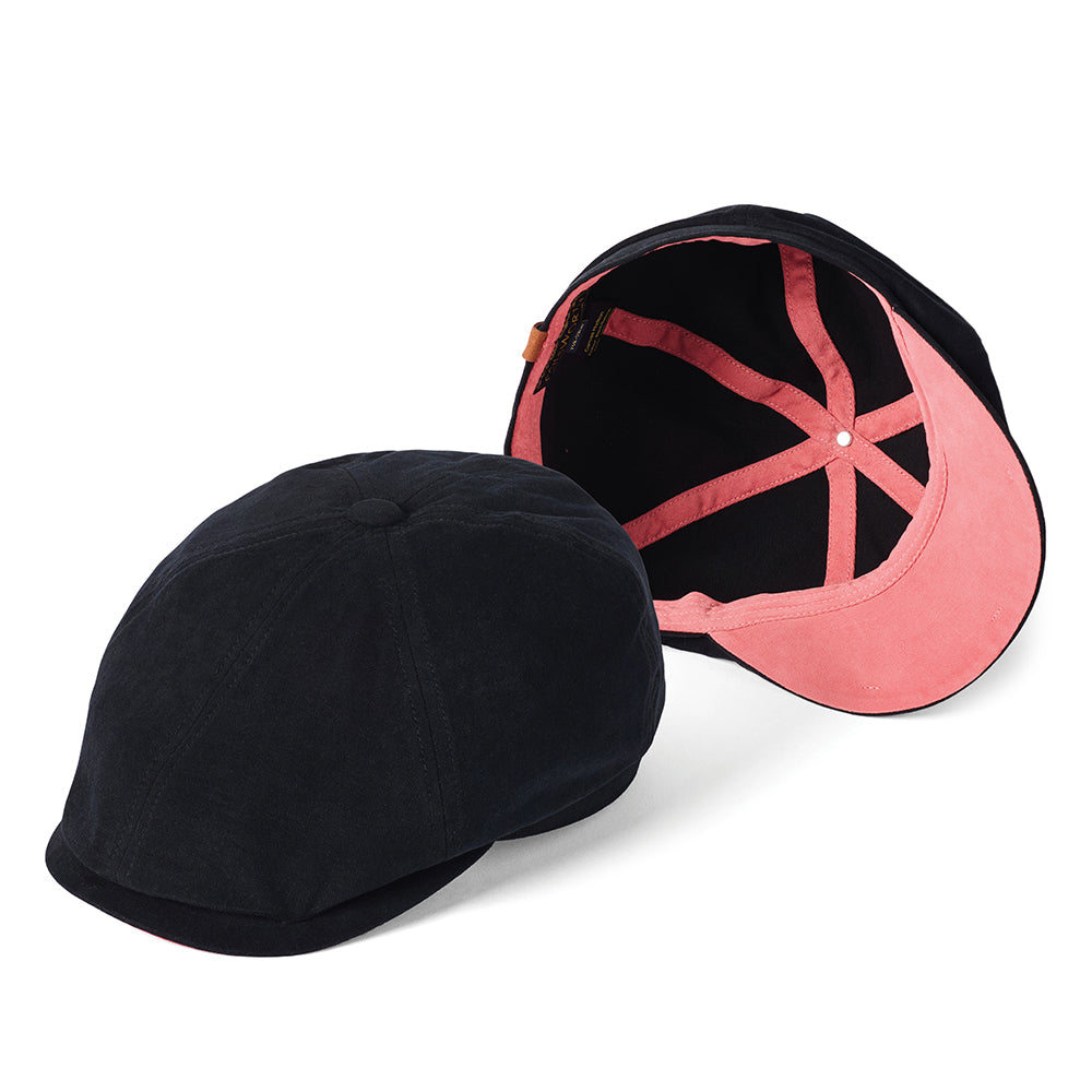 Casquette Gavroche en Toile de Coton Hudson noir-saumon FAILSWORTH