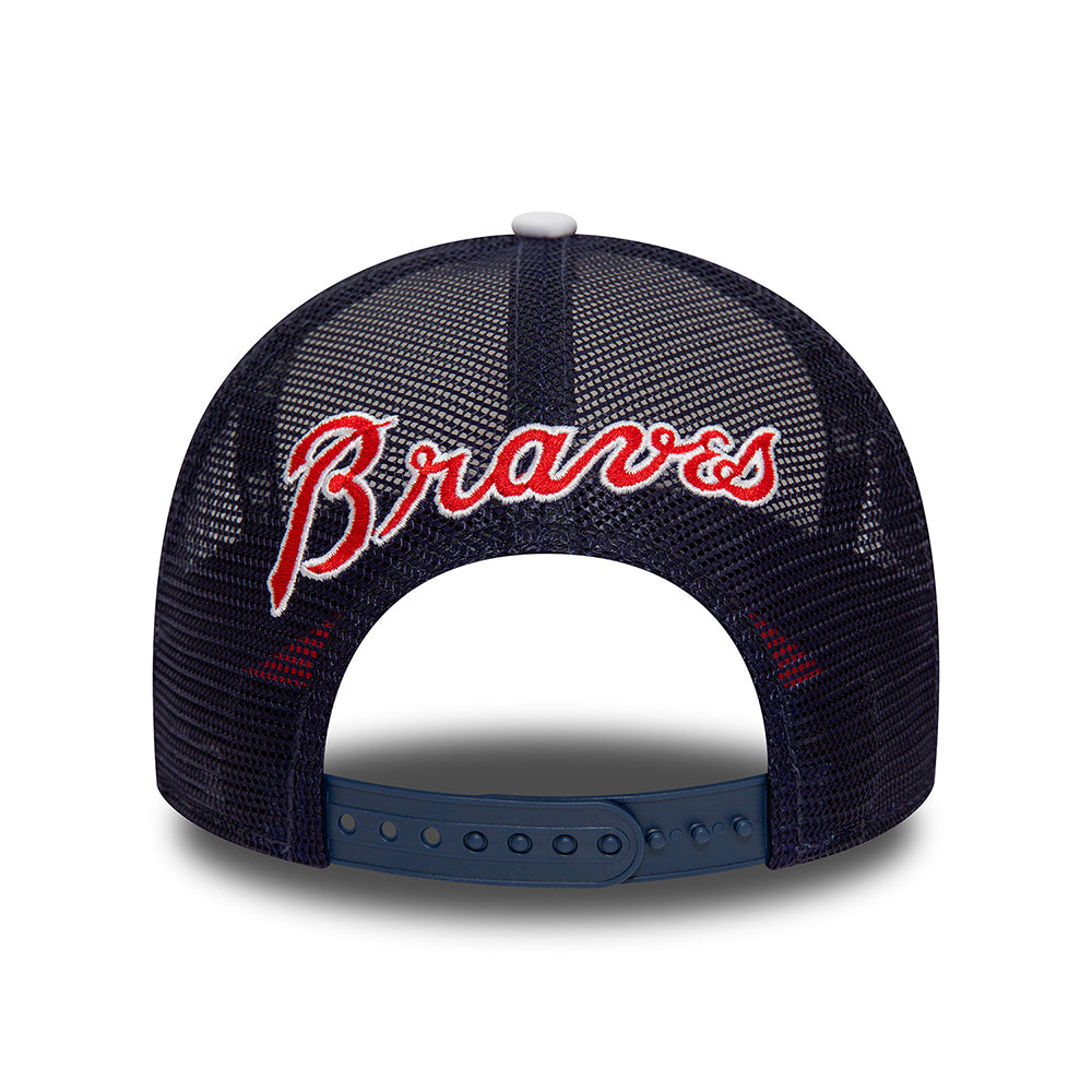 Casquette Trucker MLB Logo A-Frame Atlanta Braves blanc-écarlate-bleu marine NEW ERA