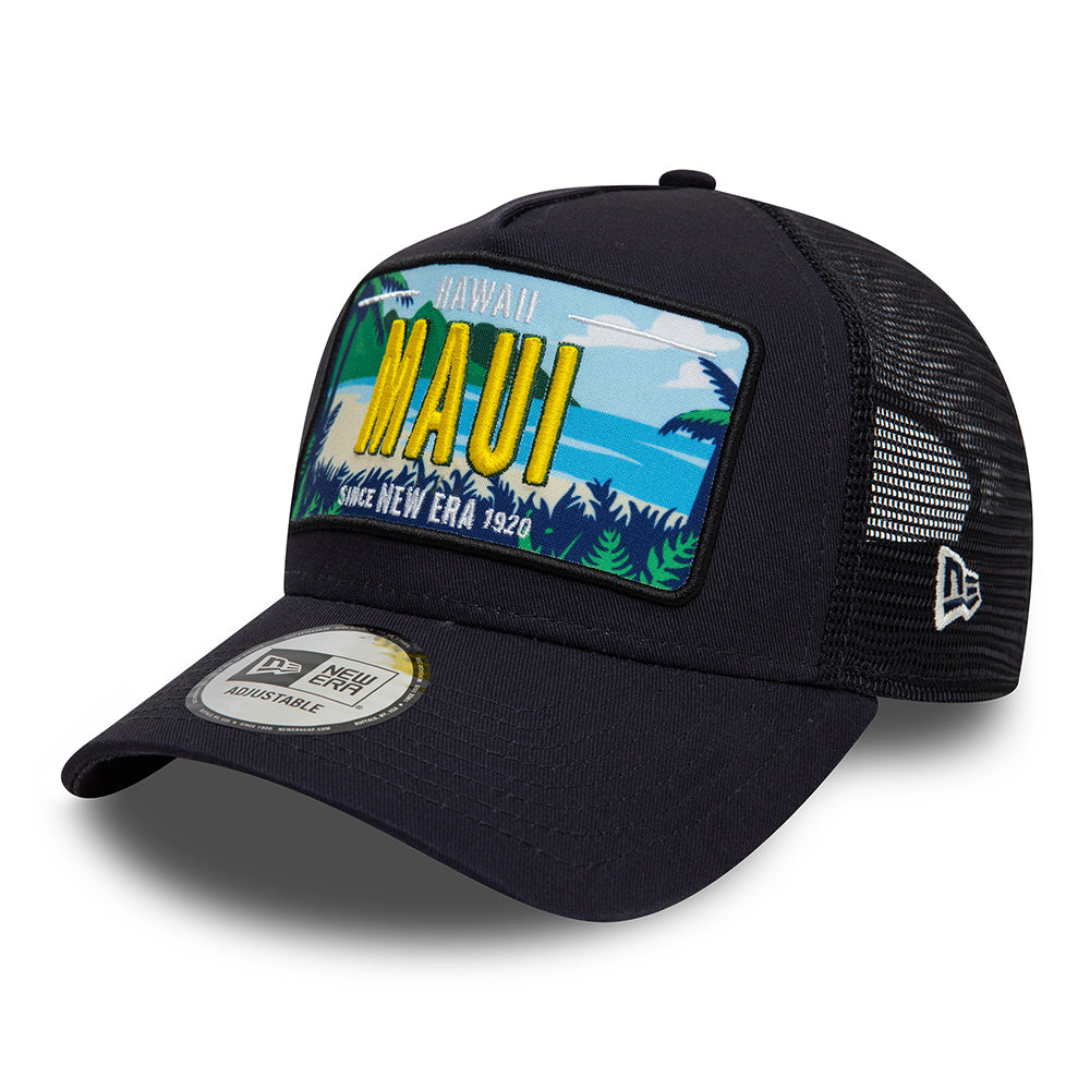 Casquette Trucker License Plate A-Frame Maui bleu marine NEW ERA