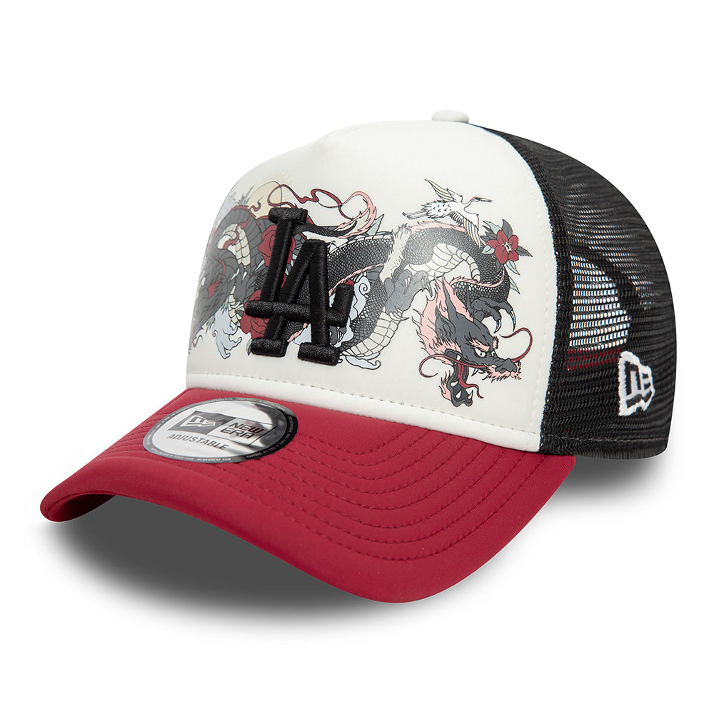 Casquette Trucker MLB Graphic A-Frame L.A. Dodgers blanc-rouge profond-noir NEW ERA
