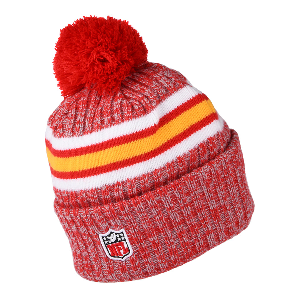 Bonnet à Pompon NFL Sideline Sport Knit Kansas City Chiefs rouge-doré NEW ERA