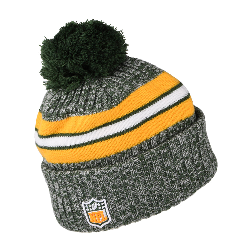 Bonnet à Pompon NFL Sideline Sport Knit Green Bay Packers vert-jaune NEW ERA