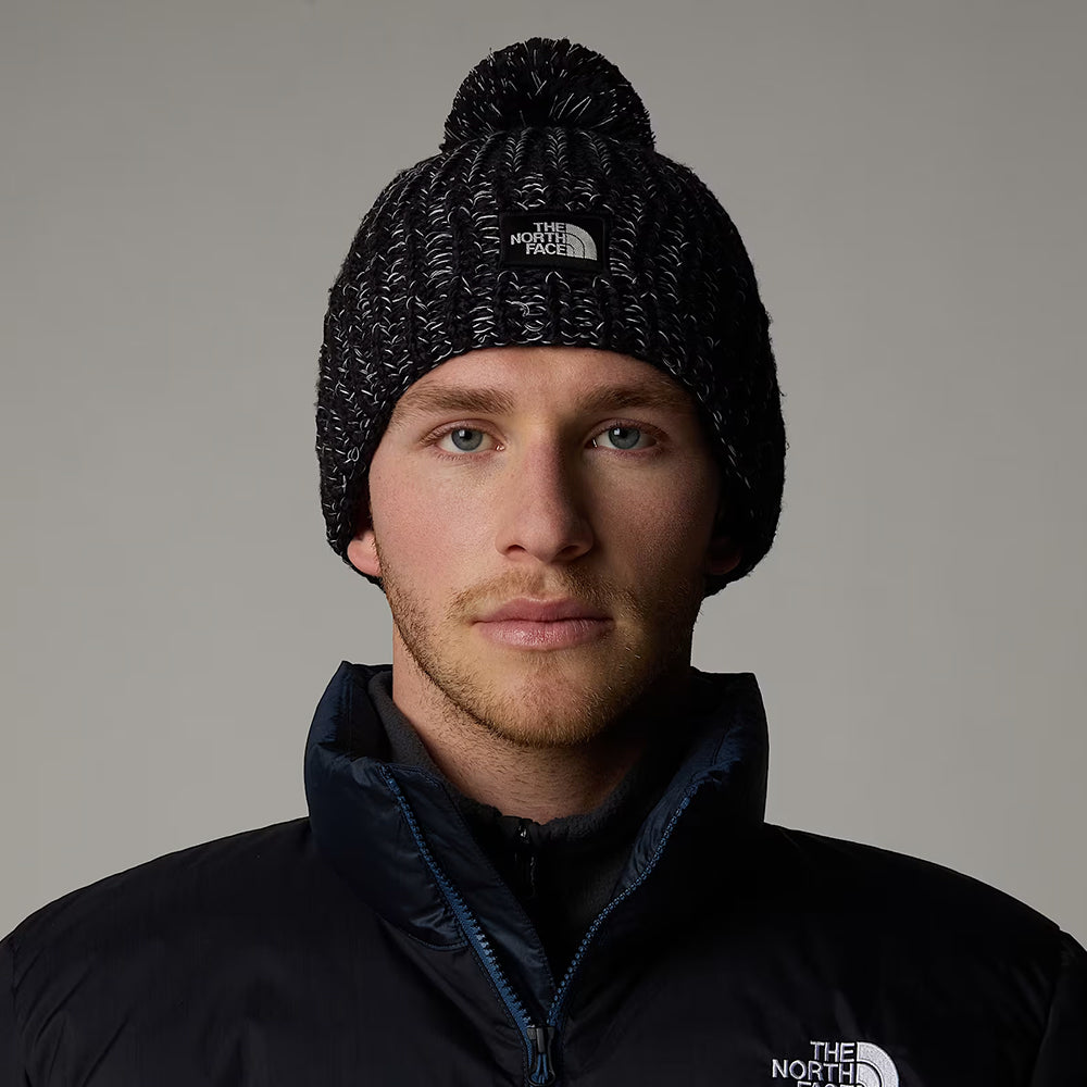 Bonnet à Pompon Cozy Chunky Cabin noir-blanc THE NORTH FACE