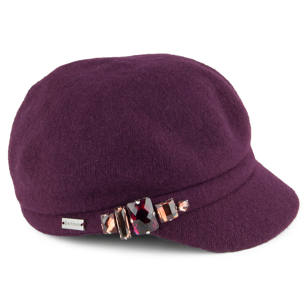 Casquette Gavroche Rhinestone groseille BETMAR