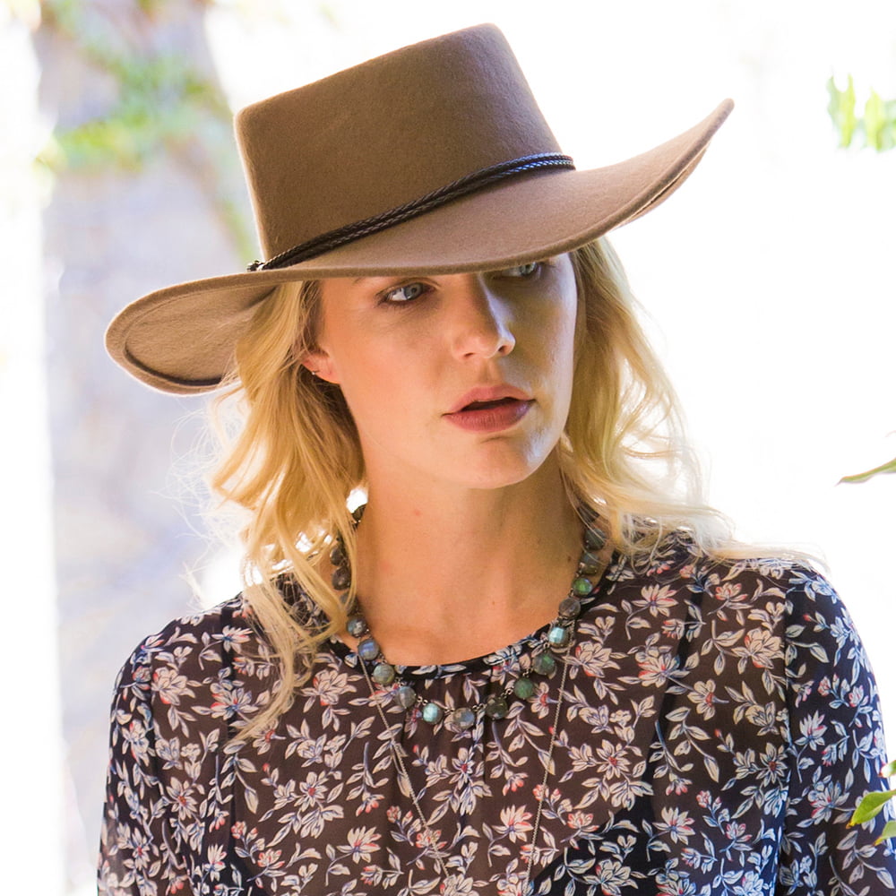 Chapeau Gaucho en Laine Feutrée Gela noix de pécan SCALA