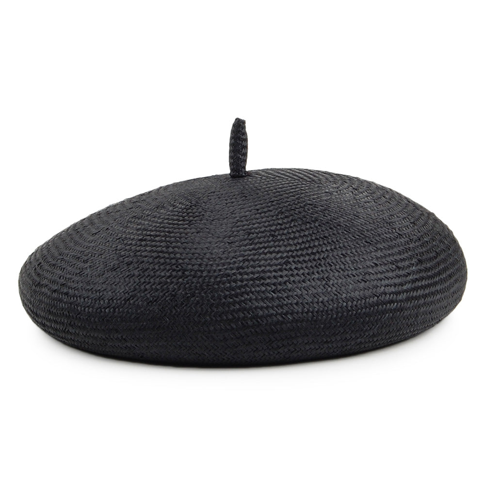 Béret en Paille Audrey noir WHITELEY