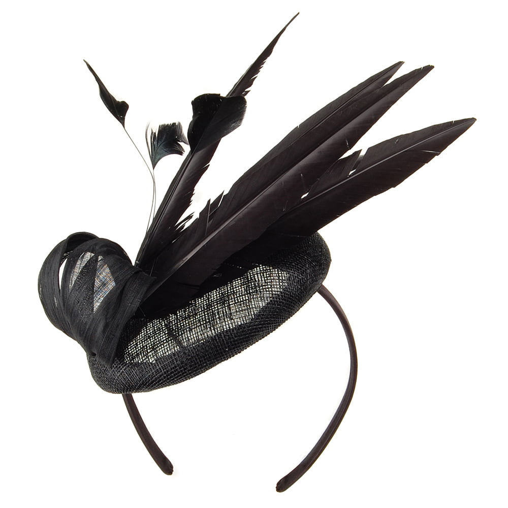 Chapeau Calot à Plumes Ariel noir FAILSWORTH