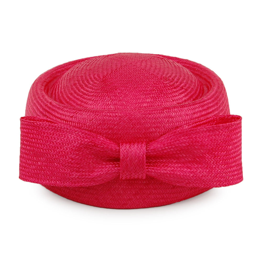 Chapeau Calot en Paille Jackie O framboise WHITELEY