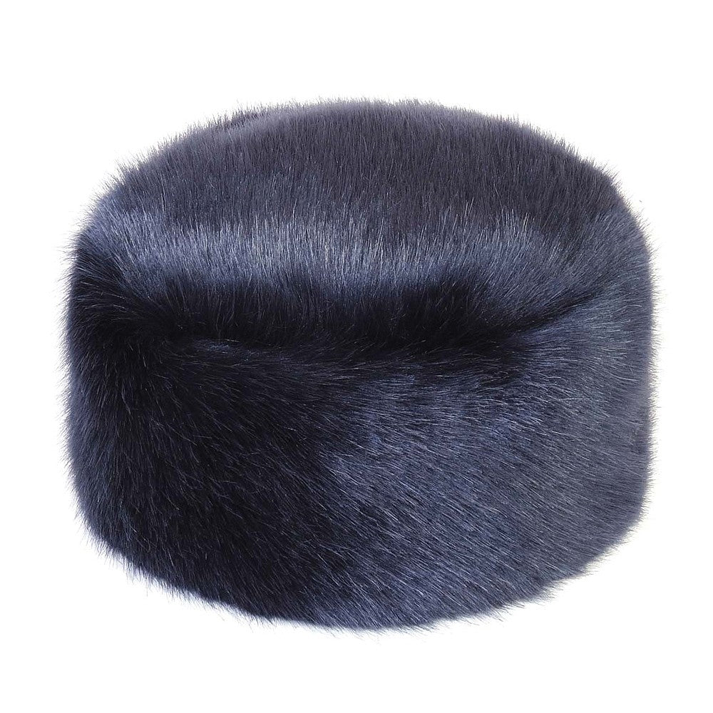 Chapeau Calot Femme Hiver en Fausse Fourrure bleu marine HELEN MOORE