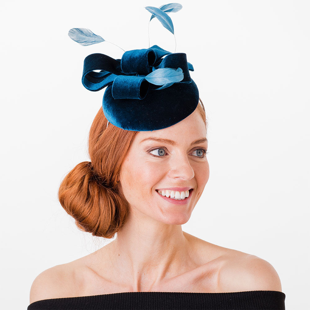 Chapeau Calot en Velours Juliet bleu sarcelle FAILSWORTH