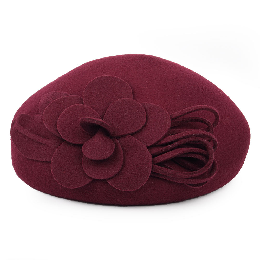 Chapeau Calot à Fleur merlot FAILSWORTH