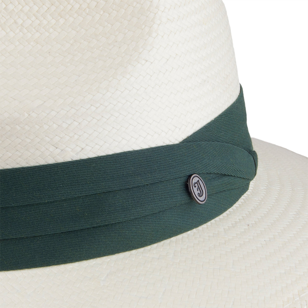 Chapeau Fedora Safari en Paille Toyo avec Bandeau olive JAXON & JAMES