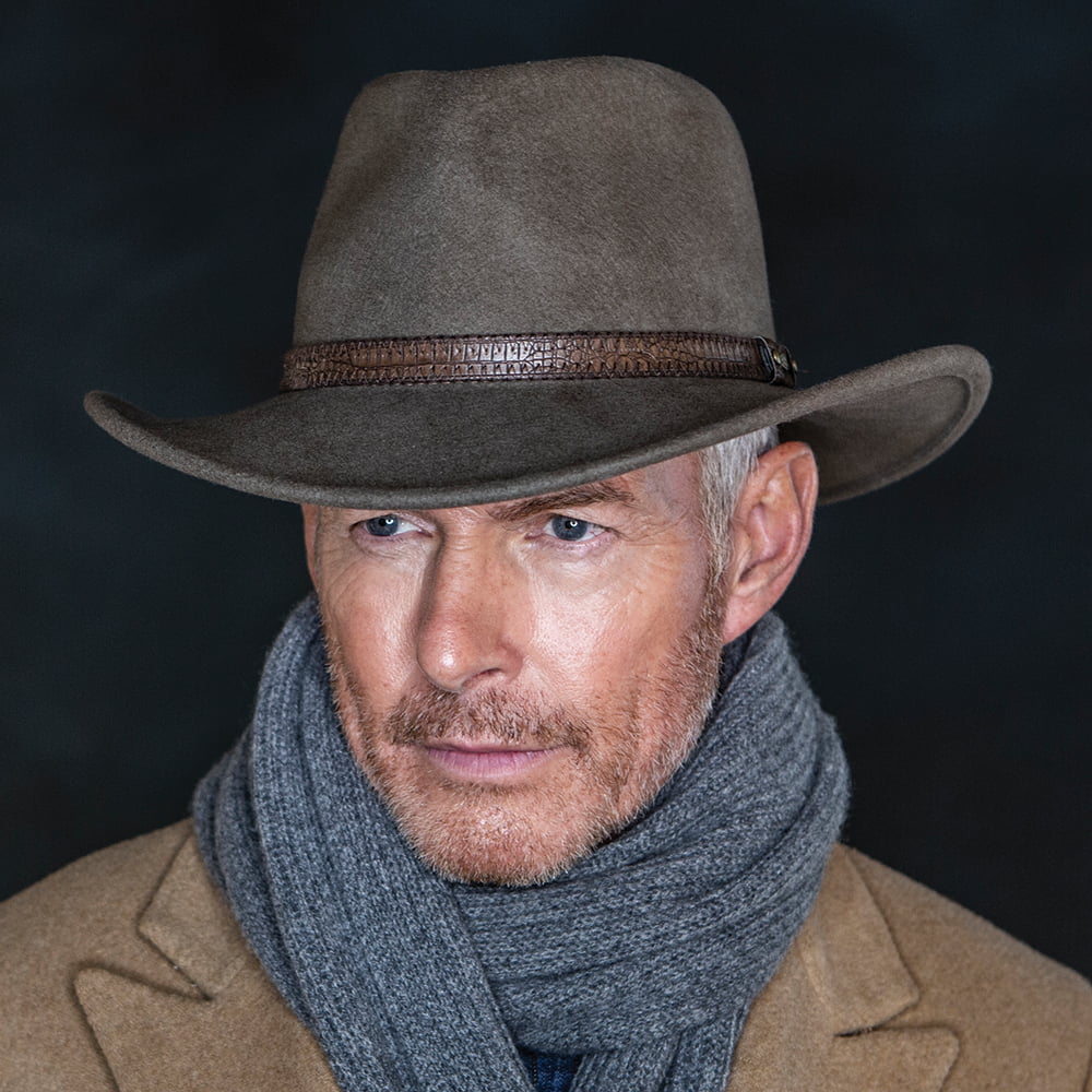 Chapeau Australien en Laine Feutrée Déformable Hydrofuge Rosebery khaki SCALA