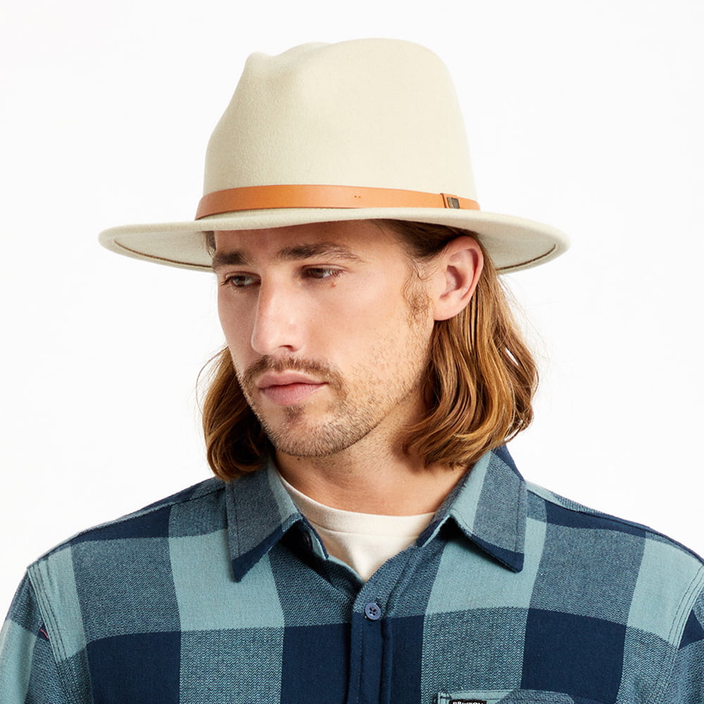 Chapeau Fedora en Laine Feutrée Messer sable clair BRIXTON