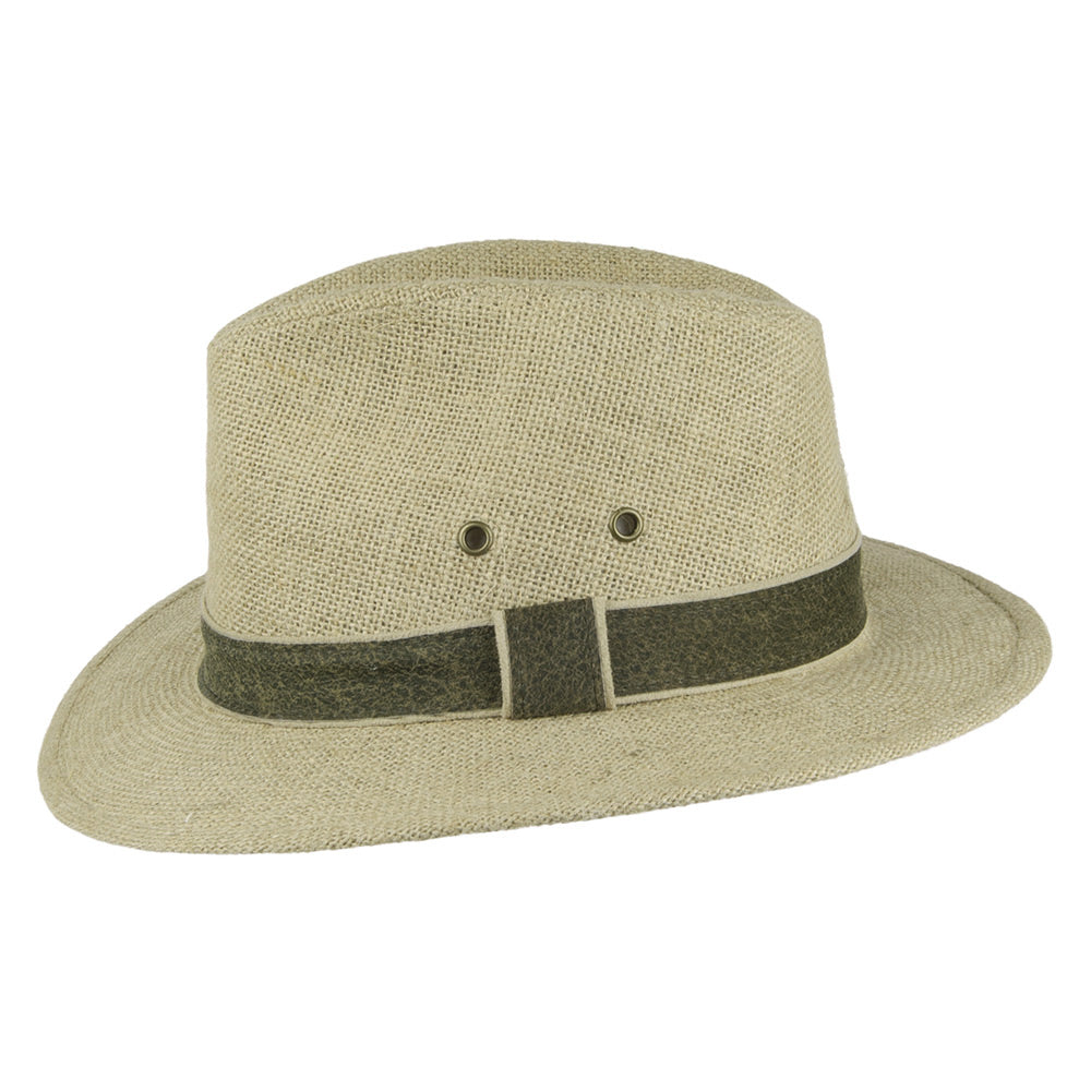 Chapeau Safari en Jute beige DORFMAN PACIFIC