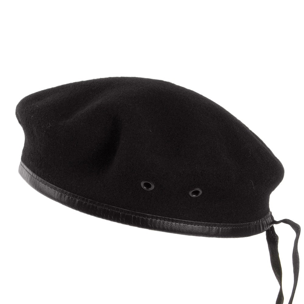 Béret Militaire Français en Laine Mérinos noir HÉRITAGE PAR LAULHÈRE