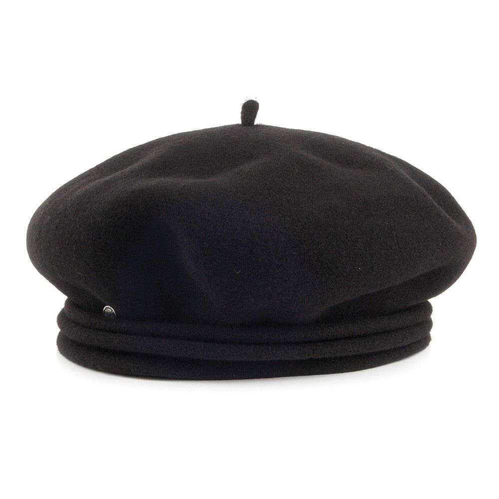 Béret en Laine Mérinos Chopin noir HÉRITAGE PAR LAULHÈRE