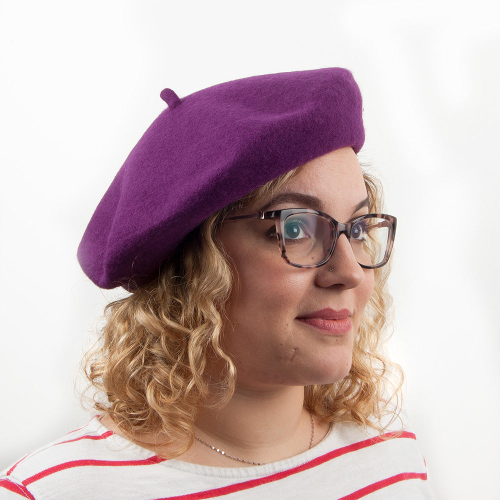 Béret Tendance en Laine violet