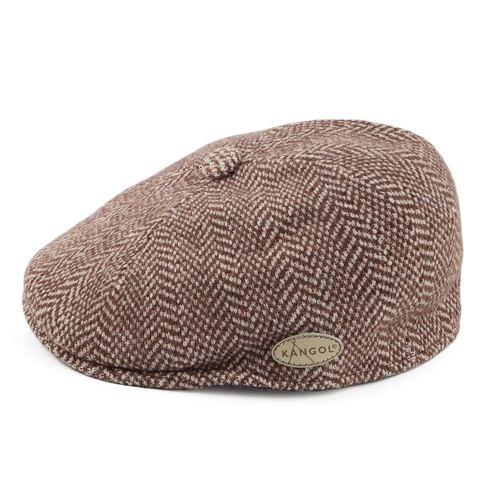 Casquette Plate 507 à Chevrons marron-blanc KANGOL