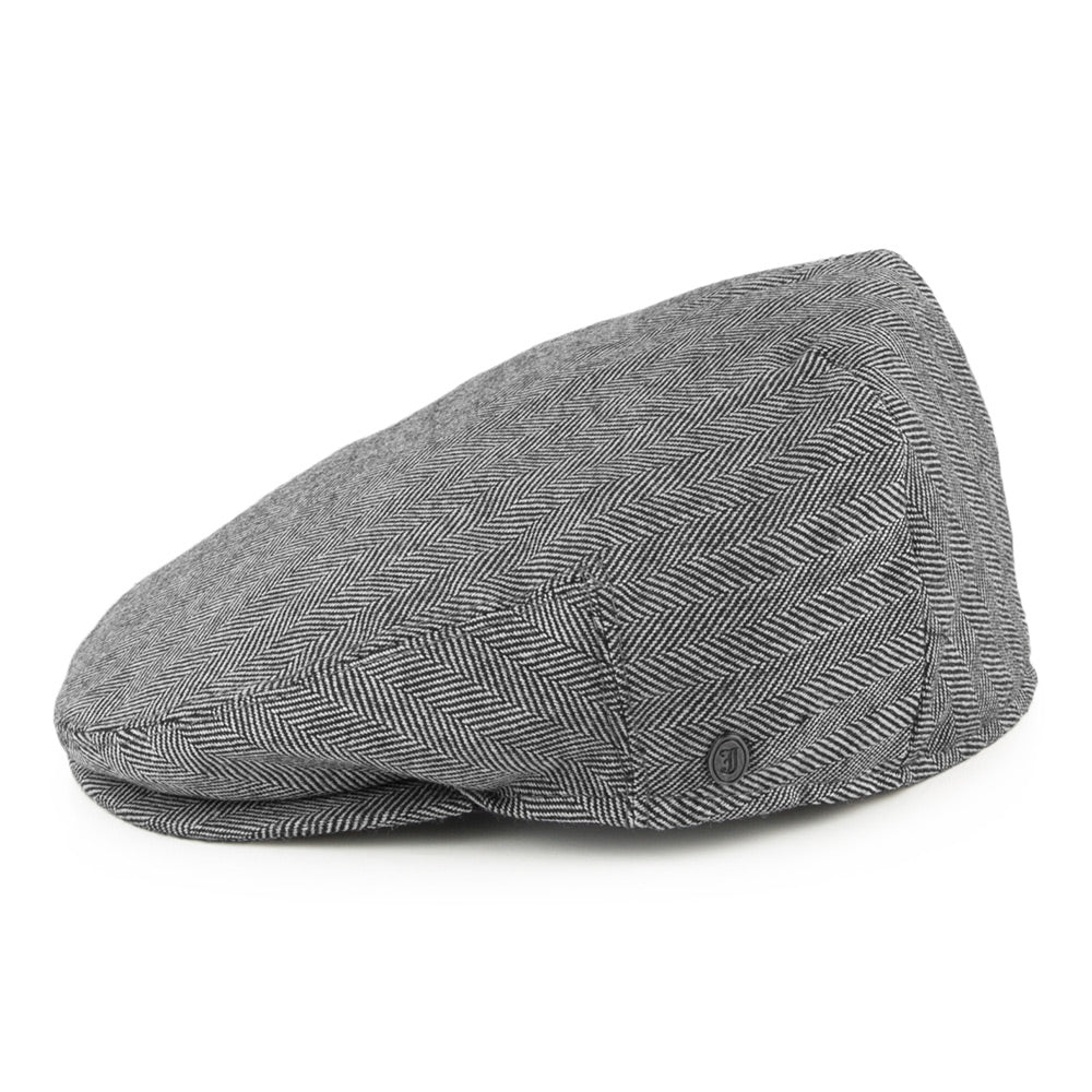 Casquette Plate à Chevrons en Pure Laine noir-ivoire JAXON & JAMES
