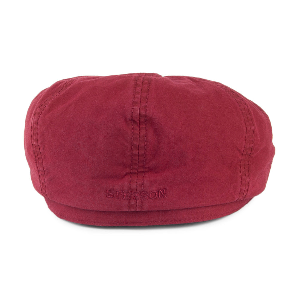Casquette Gavroche en Coton Bio Délavé Hatteras bordeaux STETSON