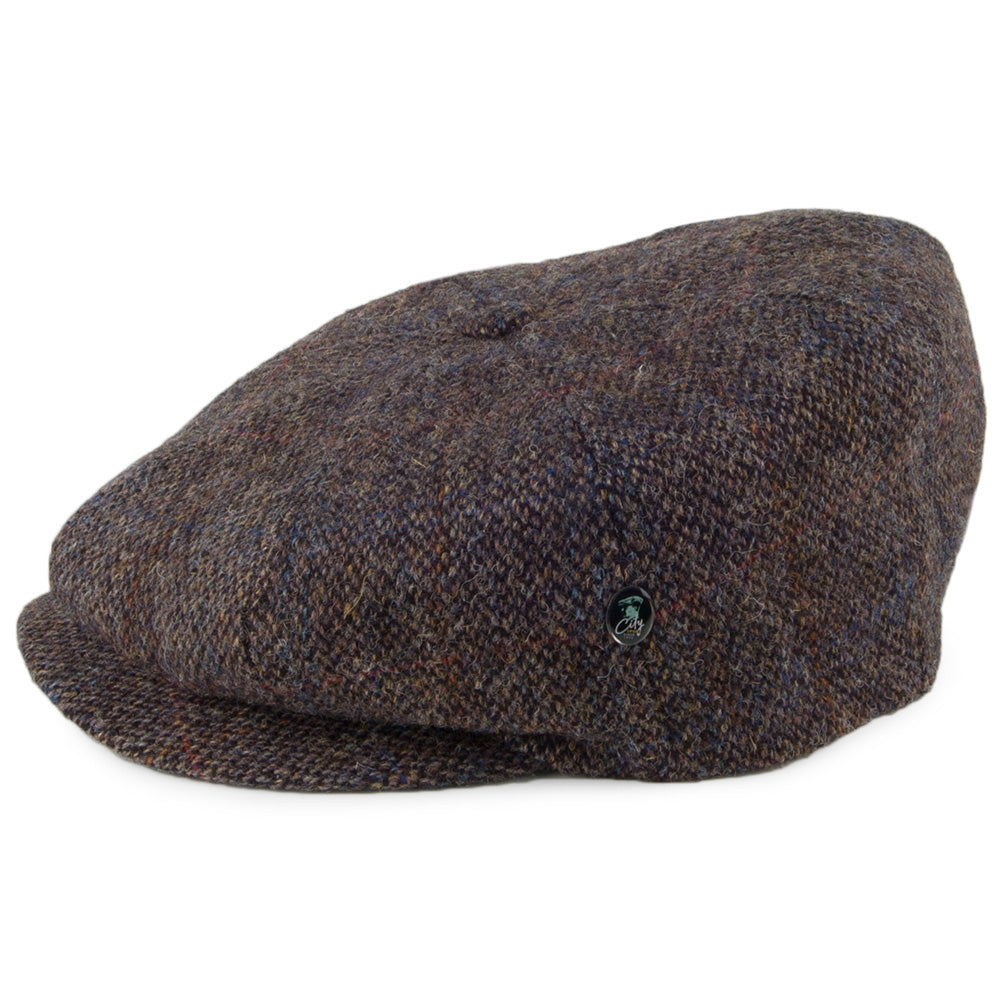 Casquette Gavroche en HARRIS TWEED Birdseye gris-marron CITY SPORT
