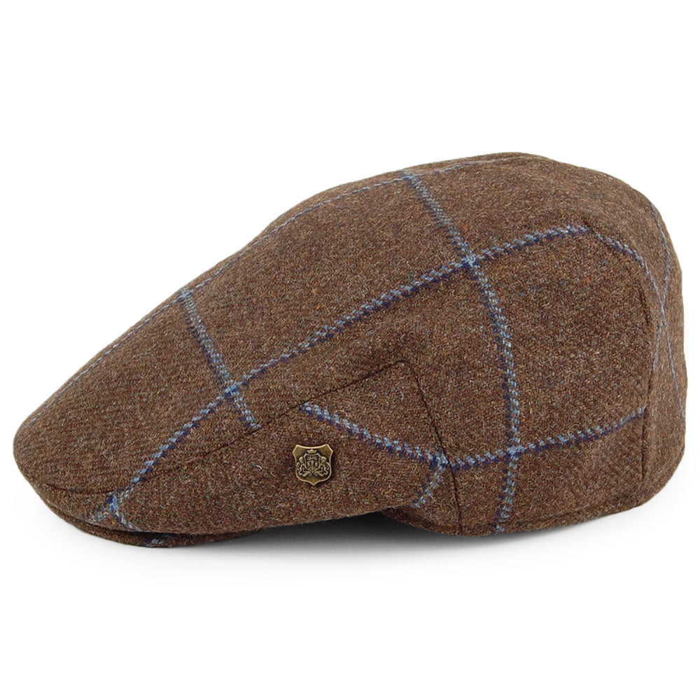 Casquette Plate Hydrofuge à Carreaux Gamekeeper tourbe-bleu FAILSWORTH