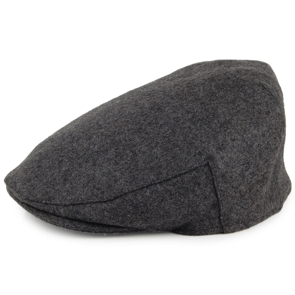 Casquette Plate en Laine Melton Balmoral gris CHRISTYS
