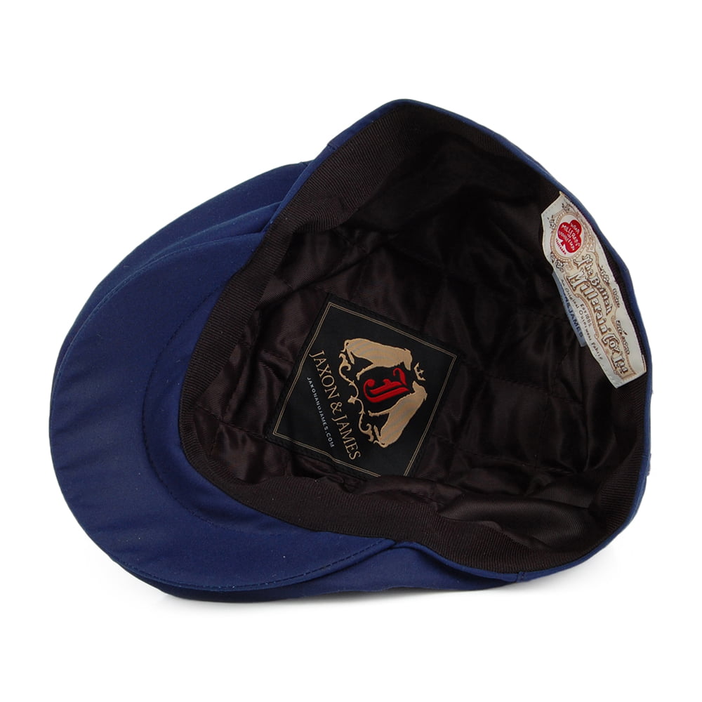 Casquette Plate en Coton Ciré British Millerain bleu marine JAXON & JAMES