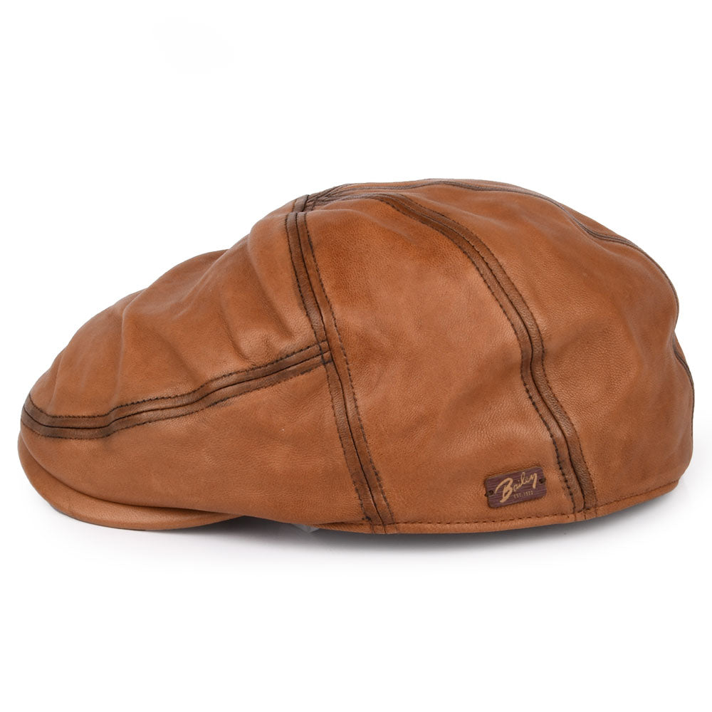 Casquette Plate en Cuir Glasby marron BAILEY