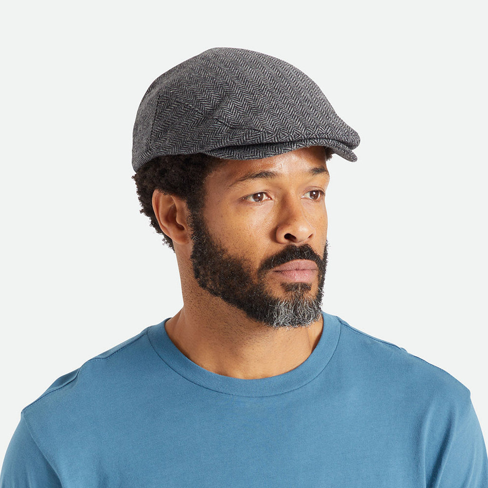 Casquette Plate à Chevrons Hooligan gris-noir BRIXTON