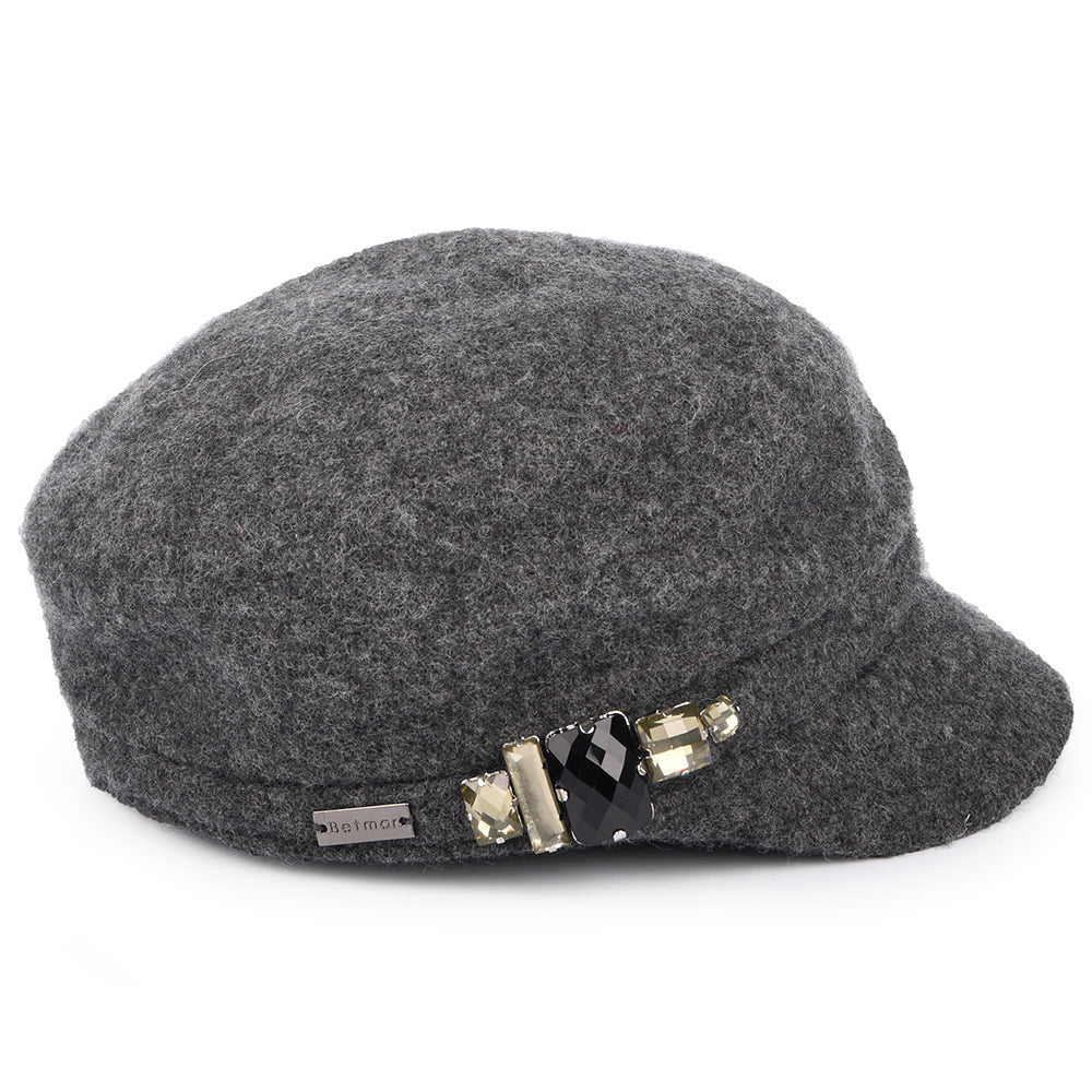 Casquette Gavroche Rhinestone gris BETMAR