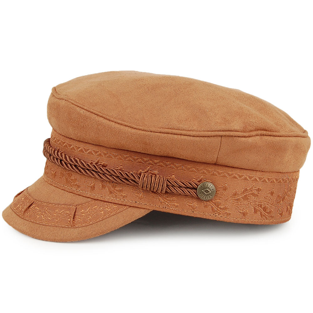 Casquette de Marin Fiddler Imitation Daim Albany beige sable BRIXTON