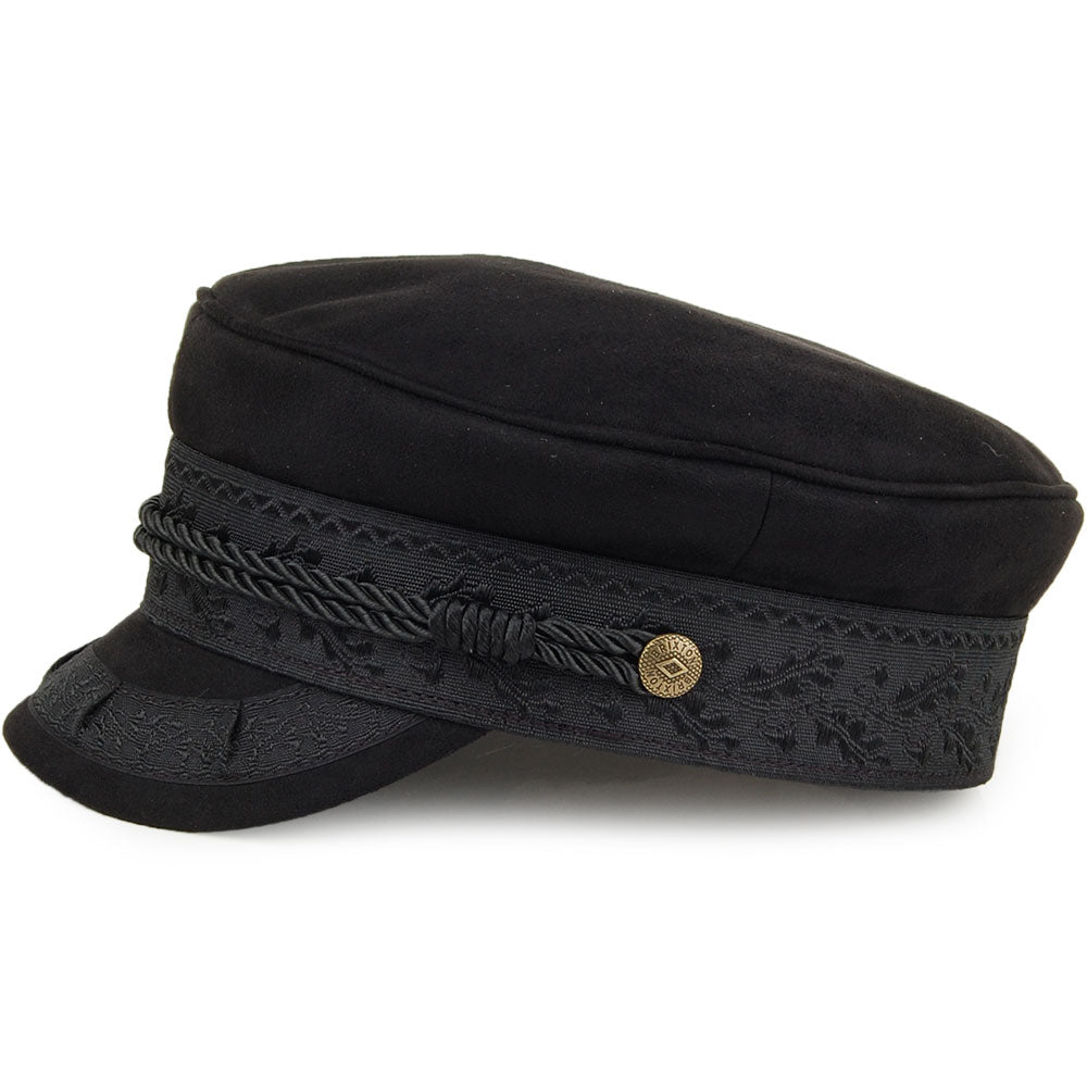 Casquette de Marin Fiddler Imitation Daim Albany noir BRIXTON