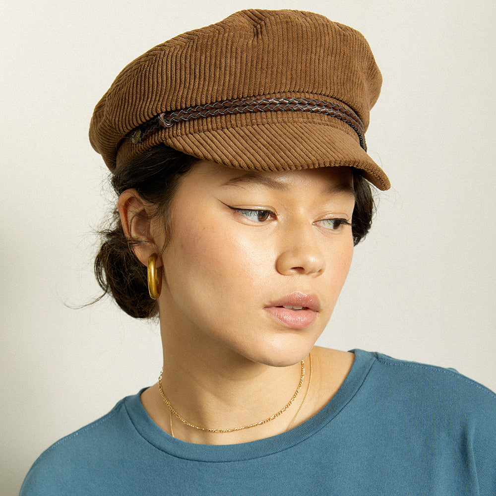 Casquette de Marin en Velours Côtelé Ashland marron clair BRIXTON