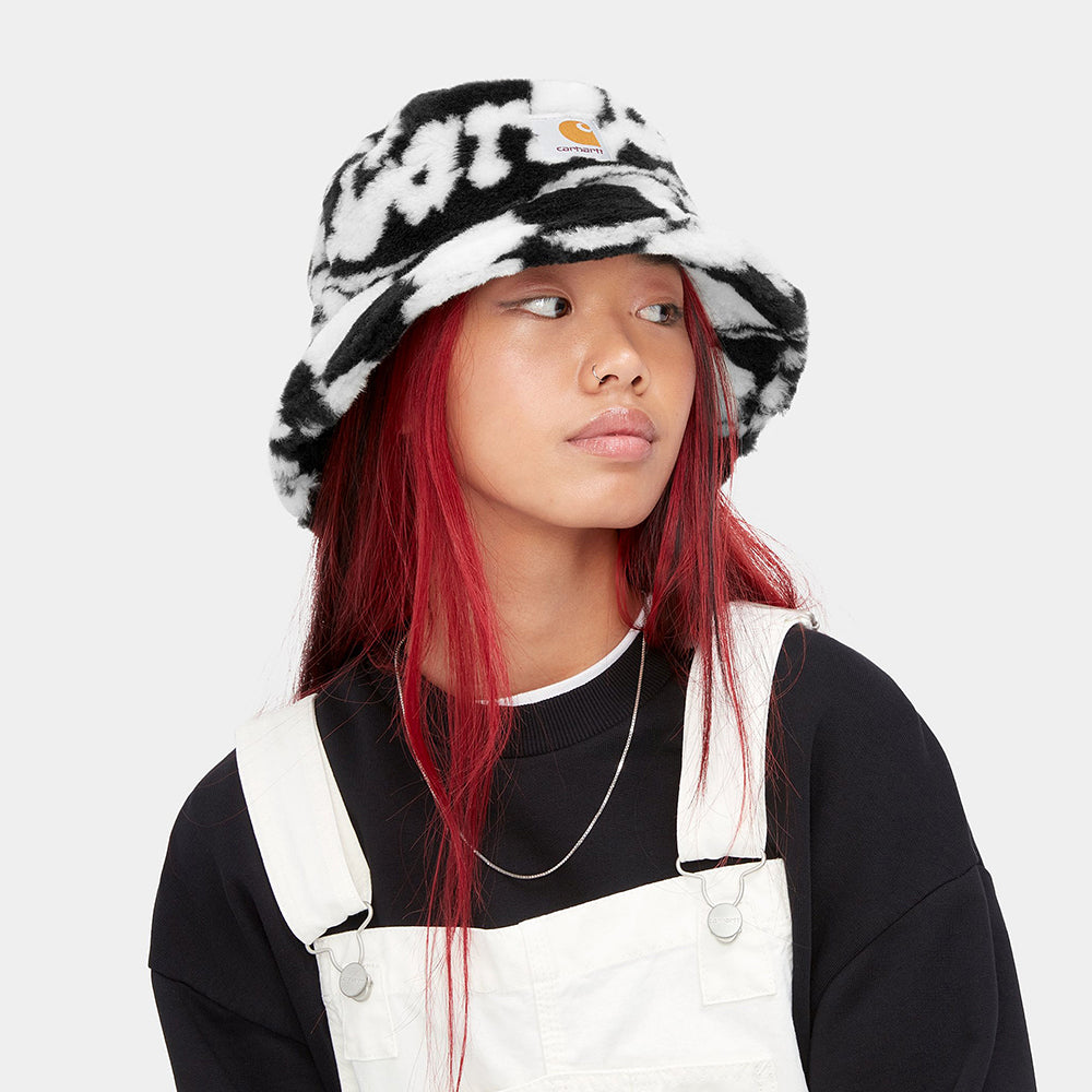 Chapeau Bob en Fausse Fourrure Joyride Jacquard noir-blanc CARHARTT WIP
