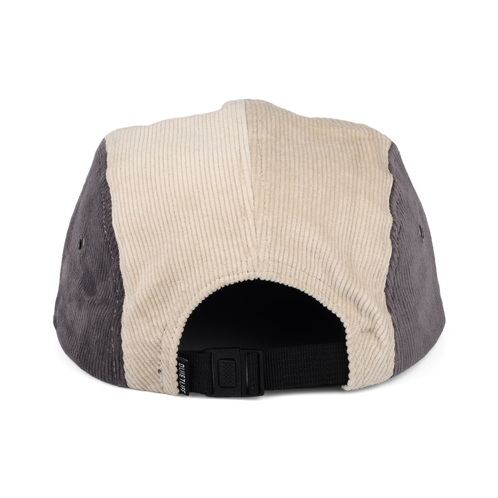 Casquette 5 Panel en Velours Côtelé Colour Block beige sable-gris THE QUIET LIFE