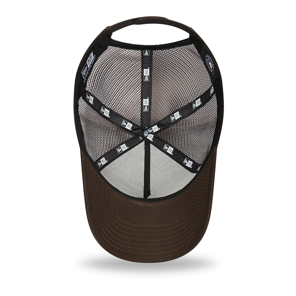 Casquette Trucker A-Frame 9FORTY MLB League Essential New York Yankees marron foncé-blanc NEW ERA