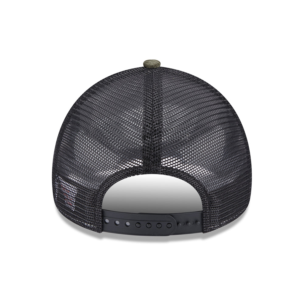 Casquette Trucker A-Frame en Velours Côtelé olive-noir NEW ERA