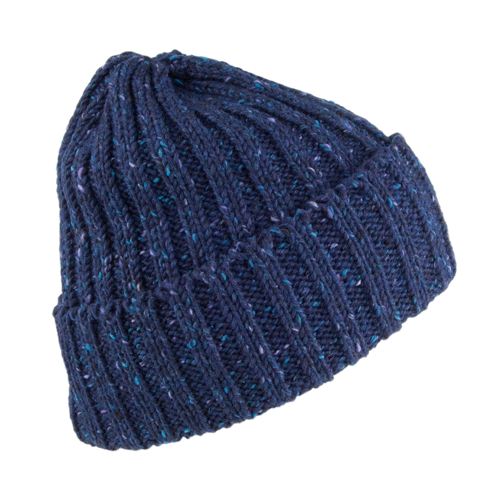 Bonnet à Revers en Laine Kilcarra bleu marine HIGHLAND 2000