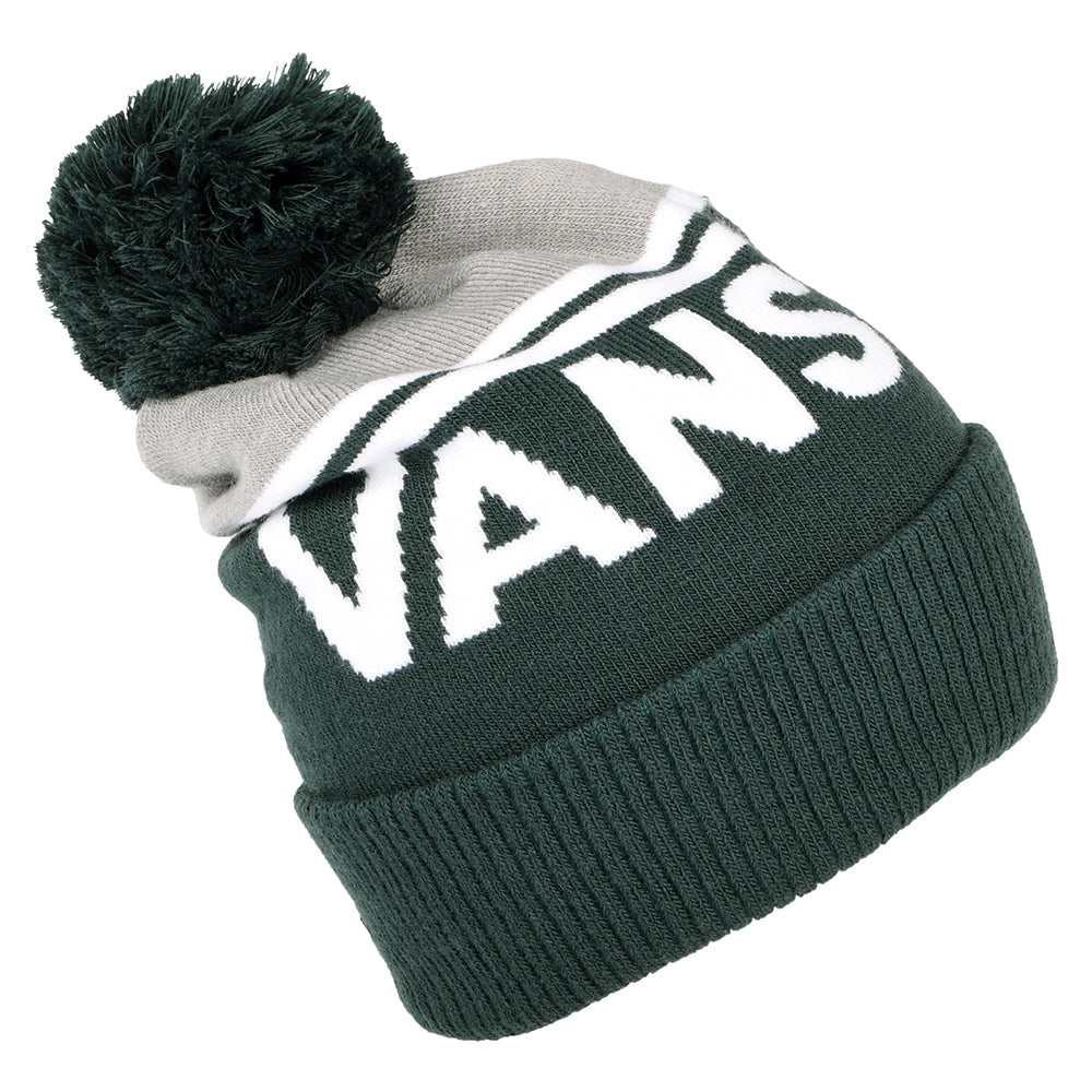 Bonnet à Pompon Stripe vert-gris VANS
